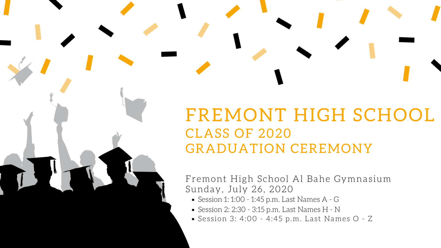 Fremont High School Announces 2020 Graduation Information Fremont